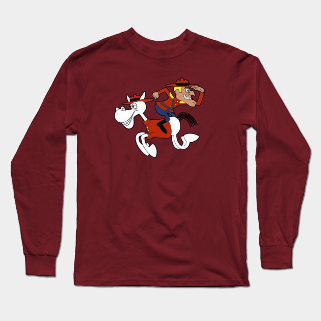 Dudley Do-Right and Horse Long Sleeve T-Shirt by offsetvinylfilm